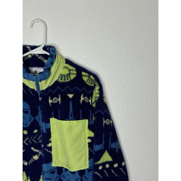 Disney Star Wars Sherpa Fleece Full Zip Jacket Stormtrooper Sz XS Navy AOP - Picture 3 of 14